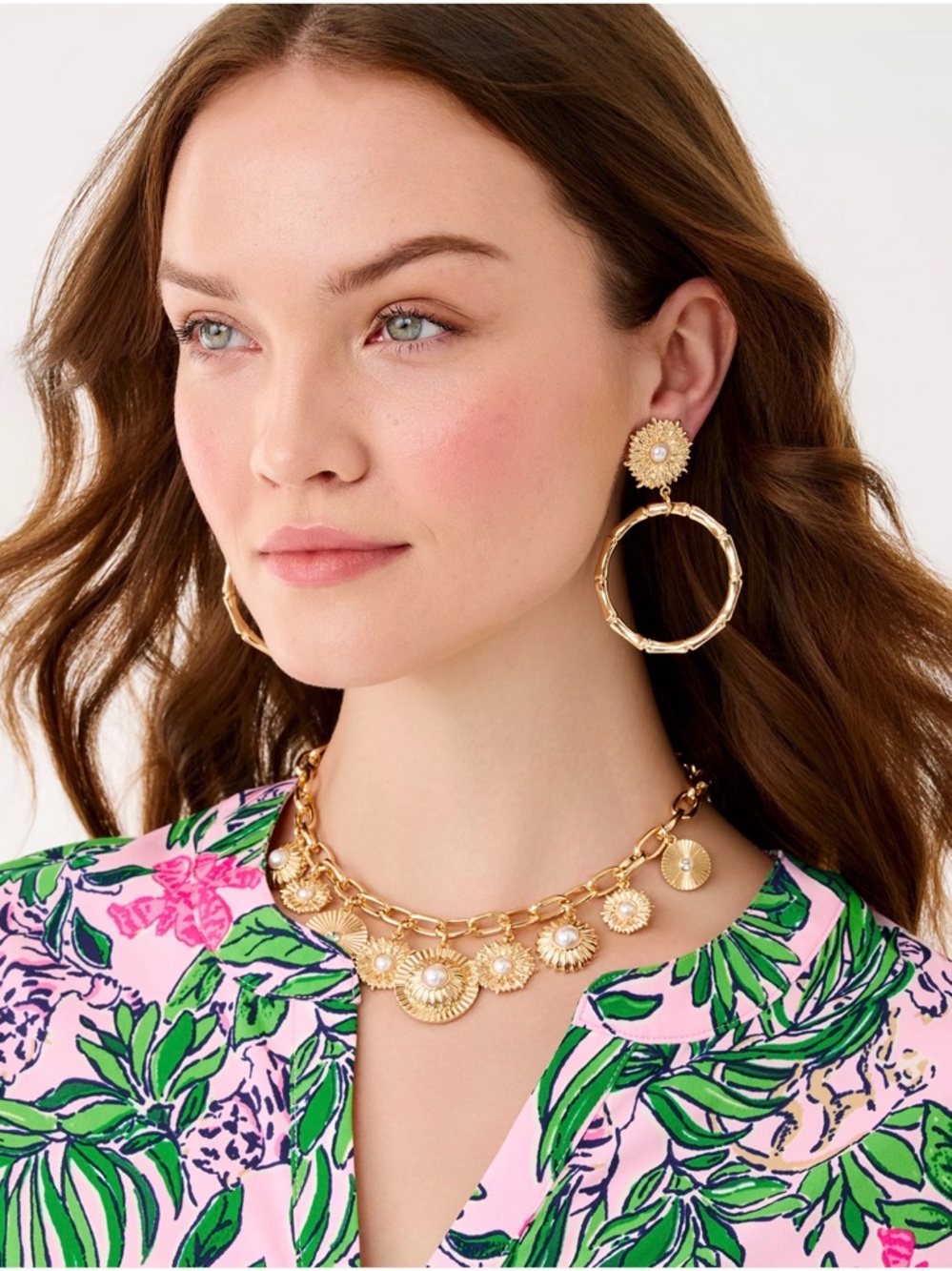 NWT Lilly Pulitzer Canopy Colony Earrings “Gold Metallic”